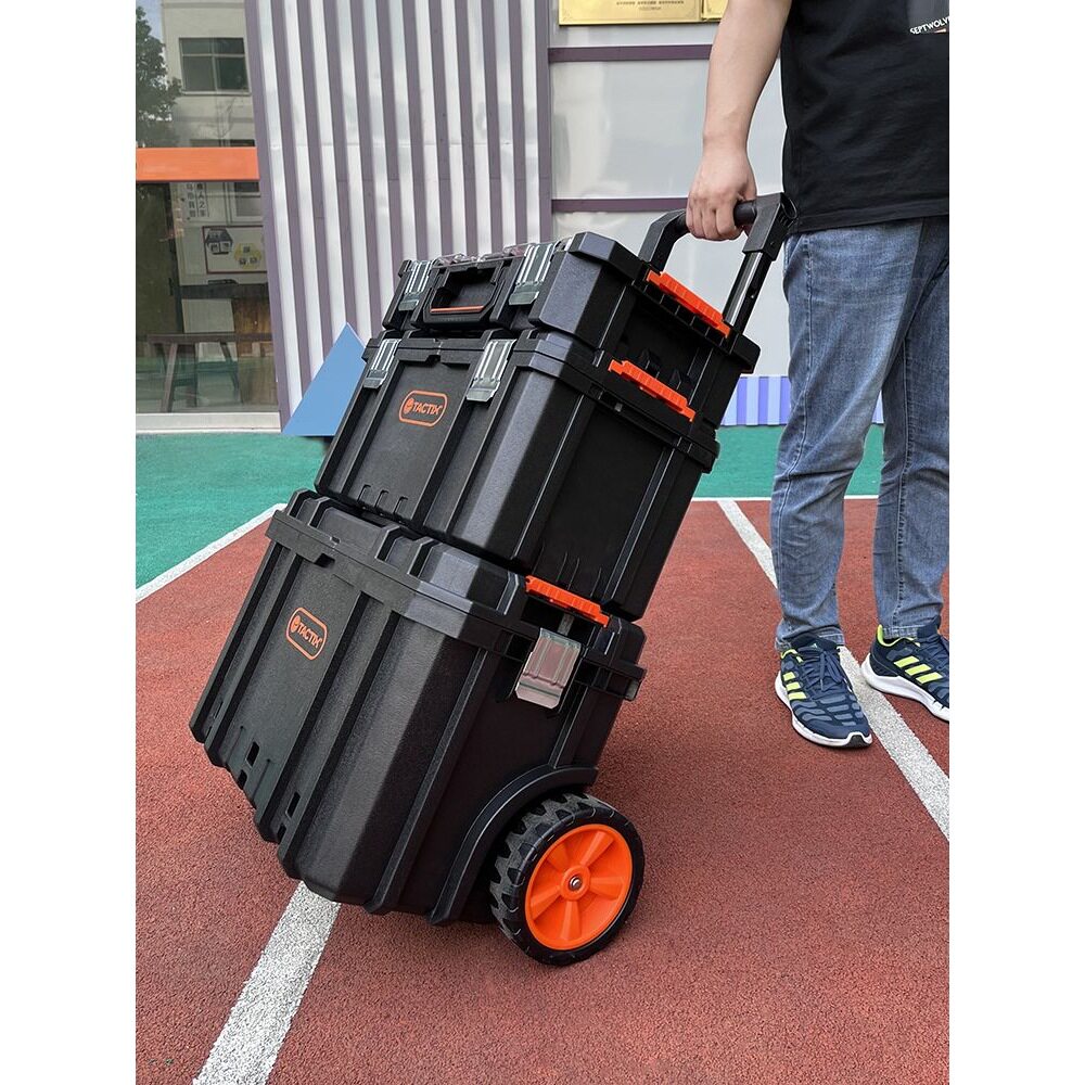 拓为组合式拉杆工具箱堆叠三层收纳箱带轮可移动门窗安装工具箱车