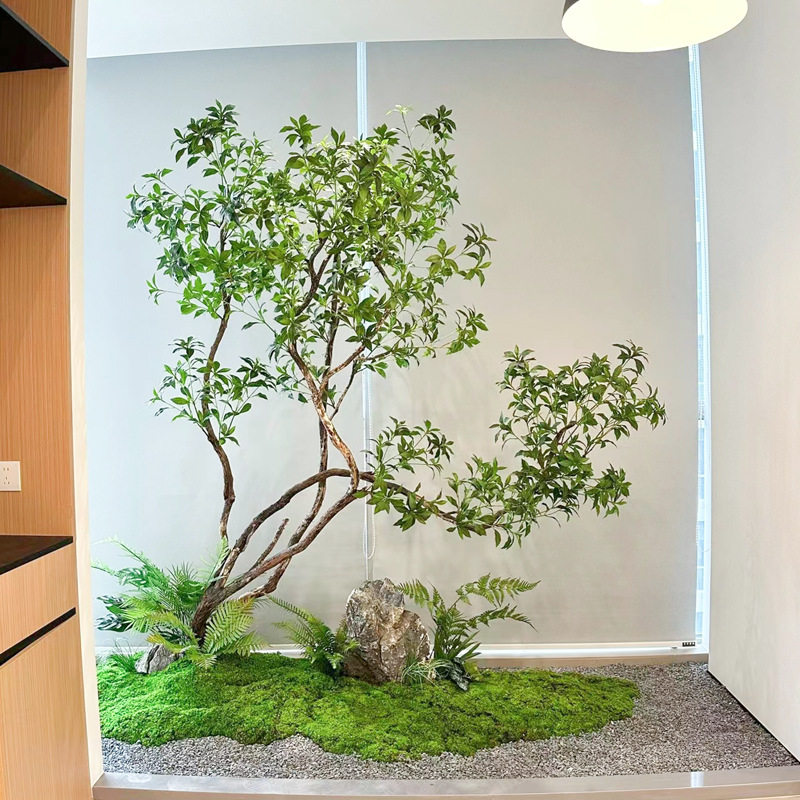 塑料假树造景植物室内楼梯橱窗服装店仿真树绿植景观布置餐厅装饰