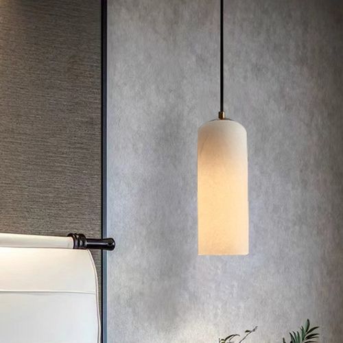 简约全铜轻奢新中式高档酒店卧y室床头吧台西班牙进口云石单头吊