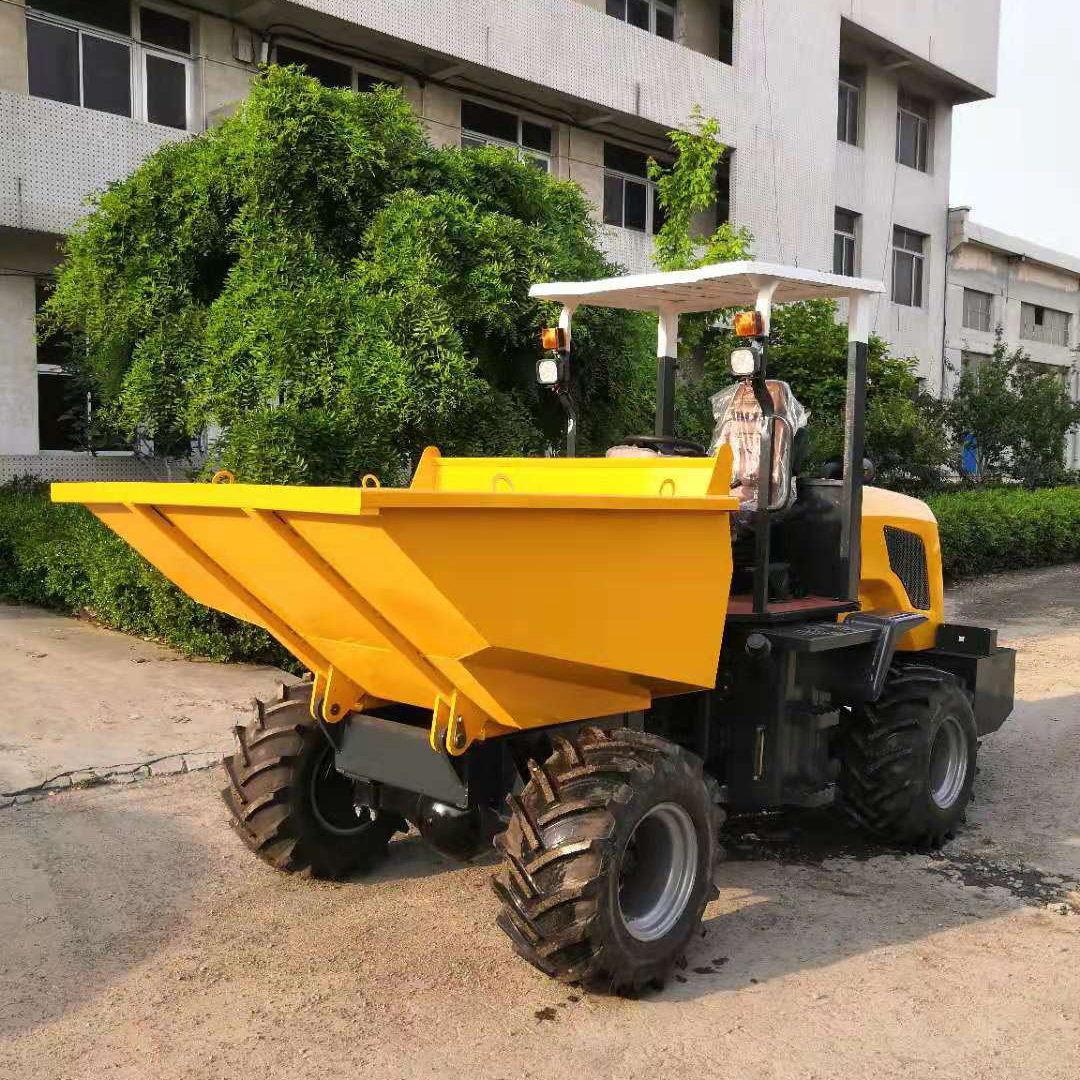 热销工地柴油四轮翻斗车 自上料翻斗车 工地前卸式翻斗车