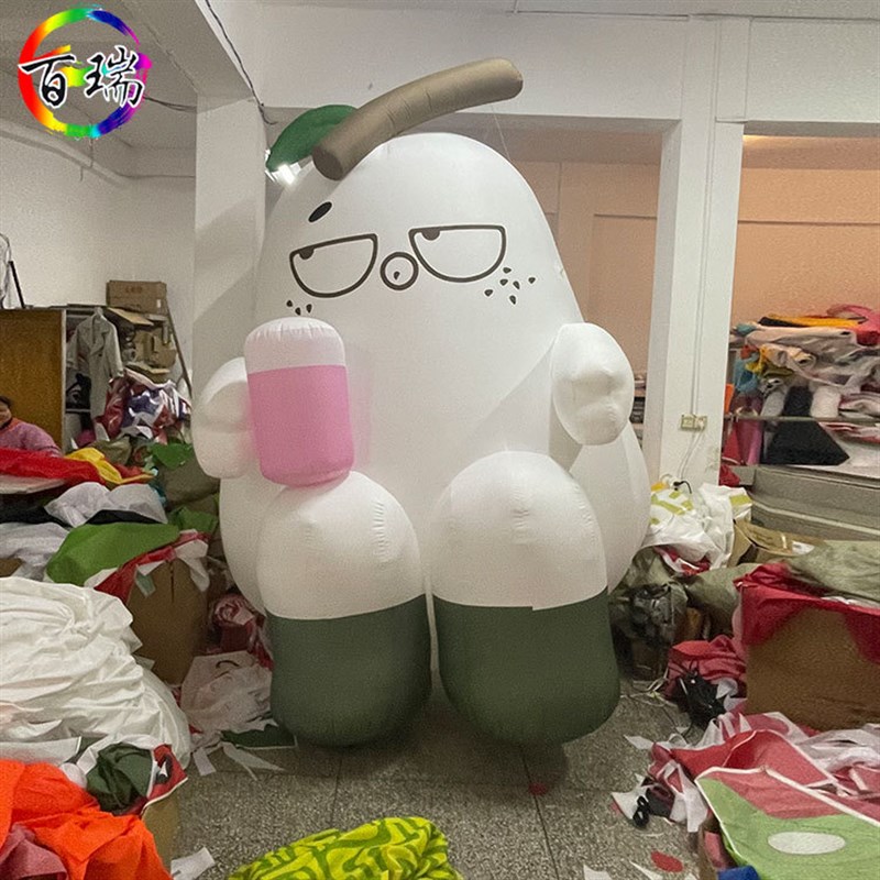 卡通充气水果奶茶气模商场酒吧y奶牛派对露营草地摆放美陈道具灯