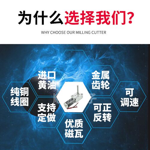 天驱5840-31ZY直流涡轮蜗杆自锁52MM长轴减速电机马达