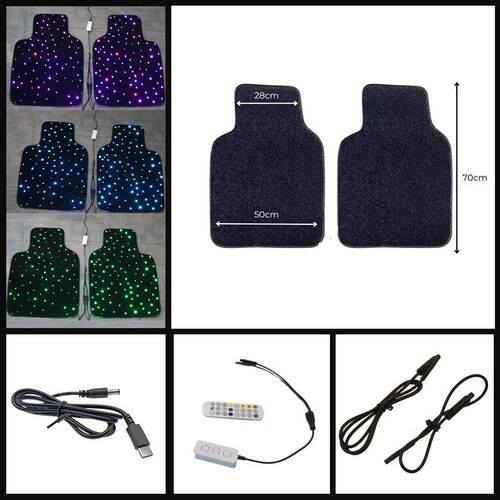 前车位汽车发光脚垫 Starlight Fiber Optic car rugs mat light