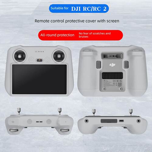 适用大疆御AIR3S/Mini3/4Pro/Flip带屏遥控器RC2硅胶套RC挂绳配件