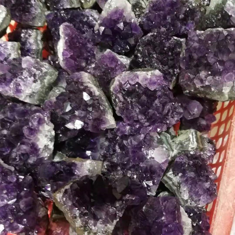 天然乌拉圭紫晶簇片 大块矿物晶体紫水晶块 紫水晶洞片摆件
