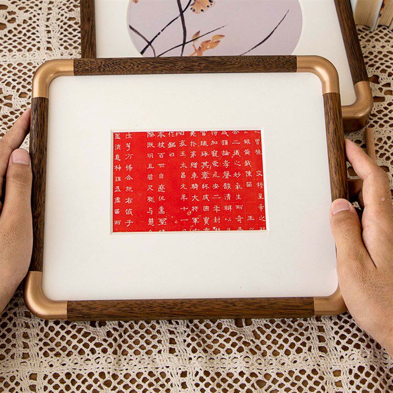 实木画框装裱38新中式国画框字画书法相框挂墙33婚书框50铜角框架