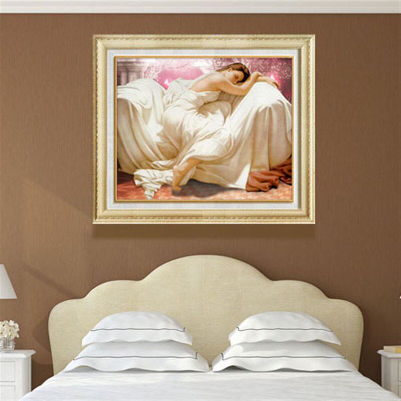 简约欧式有框画卧室床头玄关墙画宾馆客房壁画酒店客房挂画睡美人