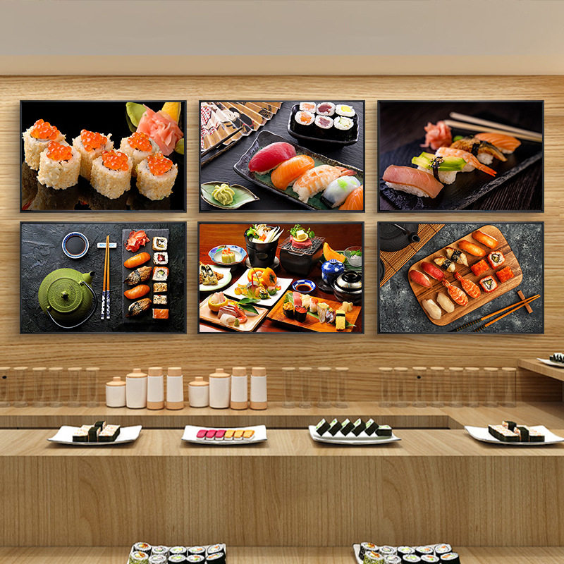 寿司店装饰画和风餐厅居酒屋墙面壁画玉子烧刺身三文鱼日料店挂画