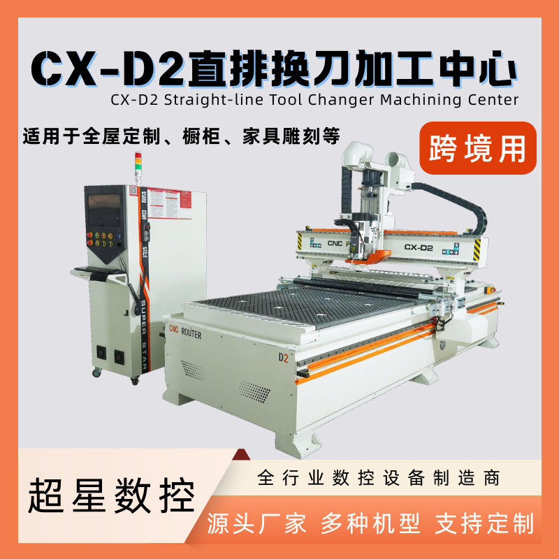 跨境直排换刀加工中心木工柜体门板切割全屋家具雕刻铣型开料机