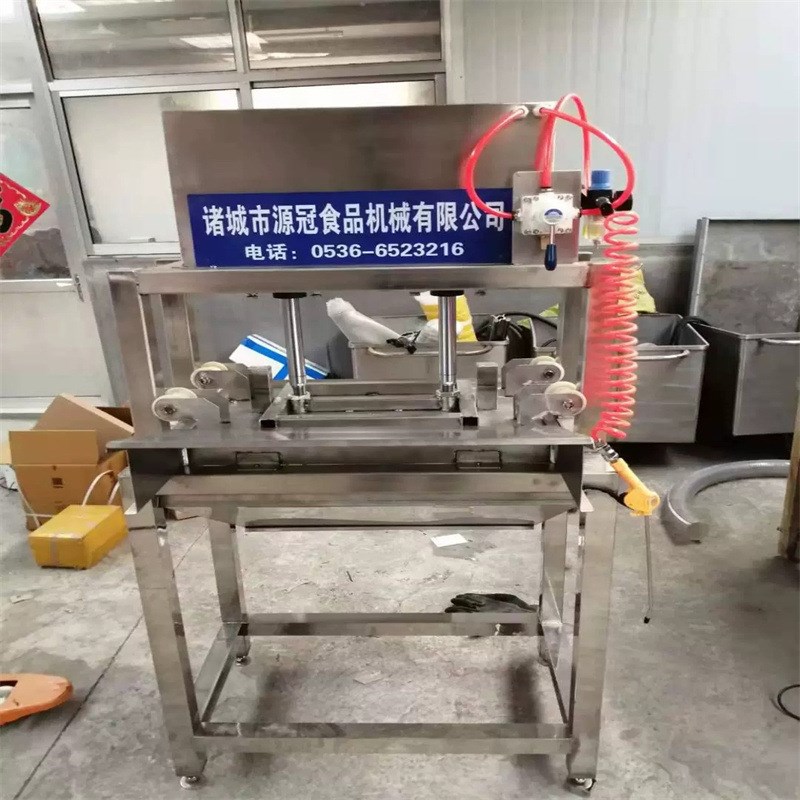 供应气动鱼豆腐切块机拖拉式千B页豆腐切块设备山楂糕切块机器