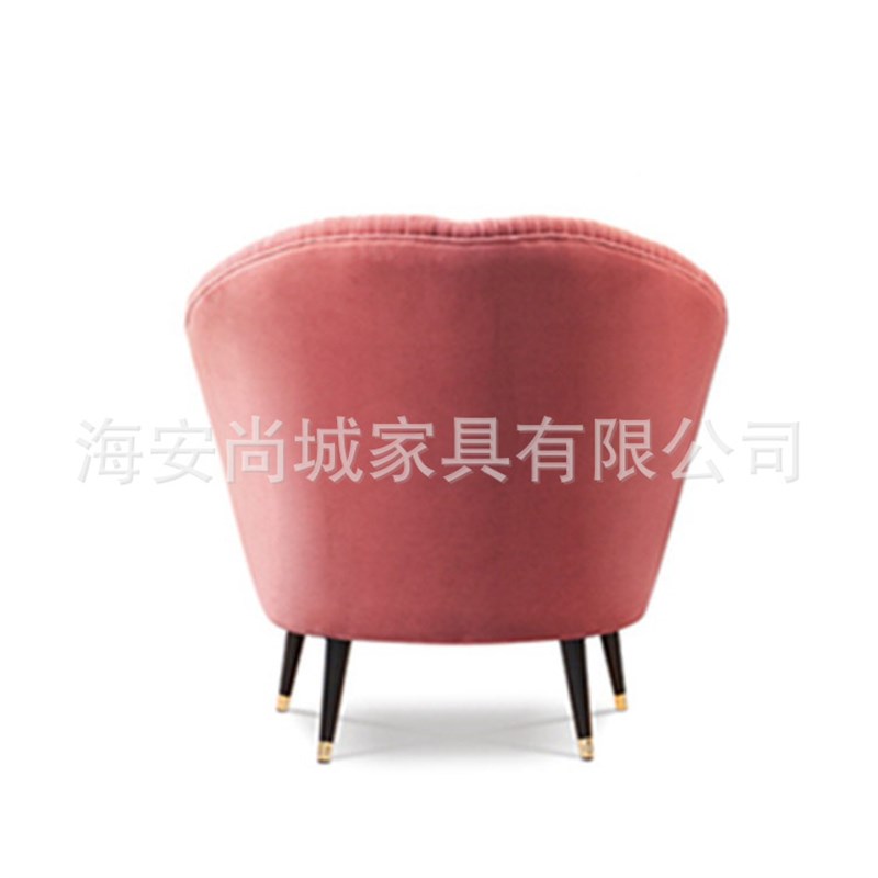 简约现代单人沙发椅美式布u艺卧室客厅简约式休闲创意影楼沙发脚
