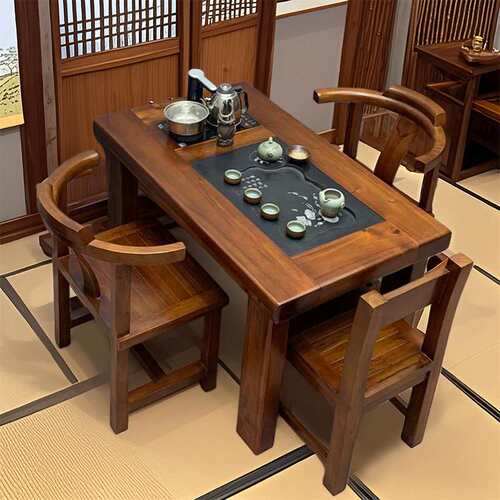 老船木茶桌椅组合实木茶台中式茶几阳台家用套装办公室小户型