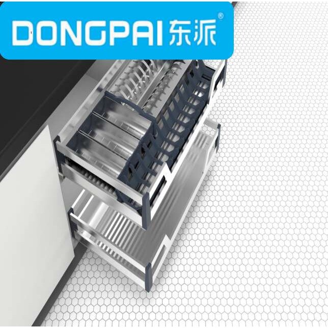 DONGPAI东派-不锈钢板式拉篮全钢拉篮厨房拉篮600不锈钢四边碗篮