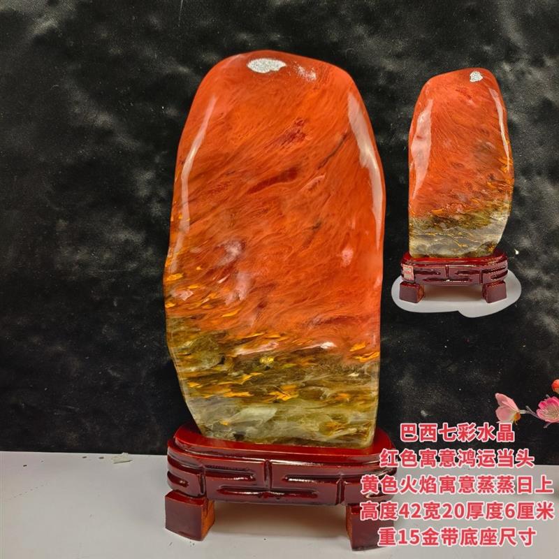 L0V纯天然水晶摆件原石水晶石石头七彩水晶金丝水晶家居摆件包邮