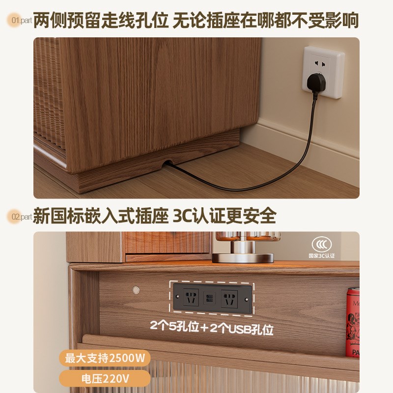 新款实木吧台桌子家用阳台u休闲可伸缩小户型隔断窄岛台餐边柜一