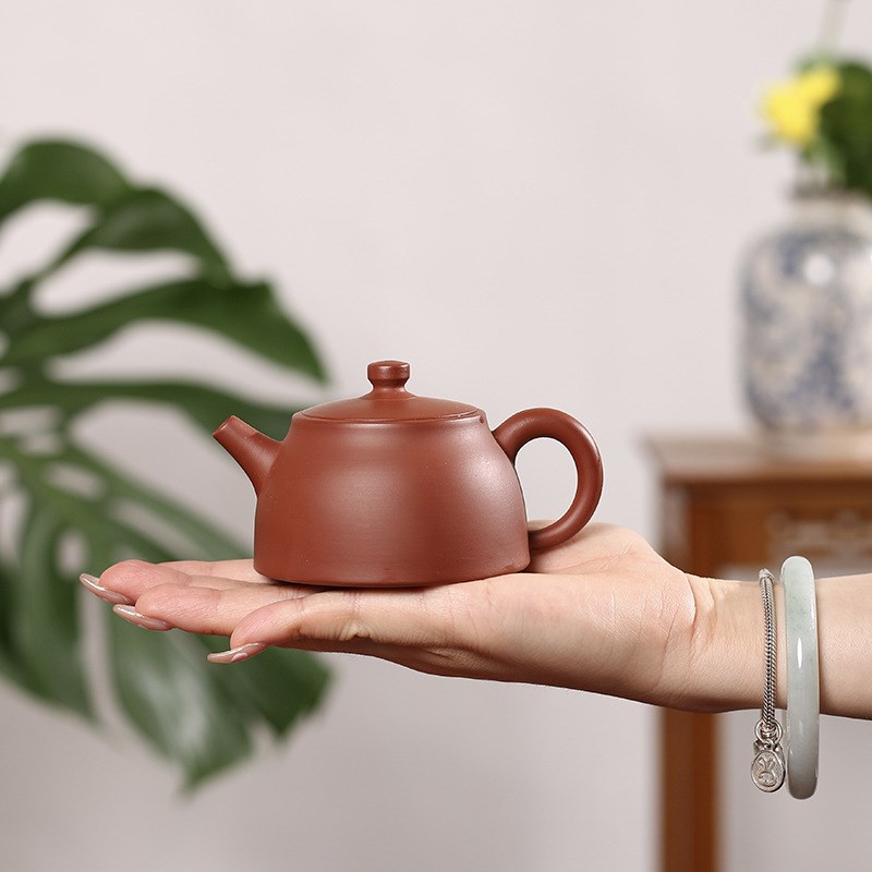 潮州朱泥全手德中壶薄胎三杯功夫小茶壶纯手工中式T全手工复古茶