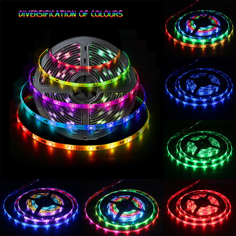 led5050套装灯带 声控音乐 滴胶防F水跑马幻彩灯条 5米10米300灯