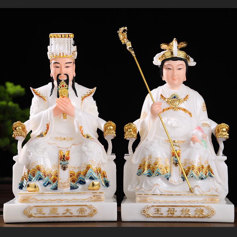 汉白玉玉帝王母玉皇大帝王母娘娘12/16/19/26寸空心实心供奉摆件