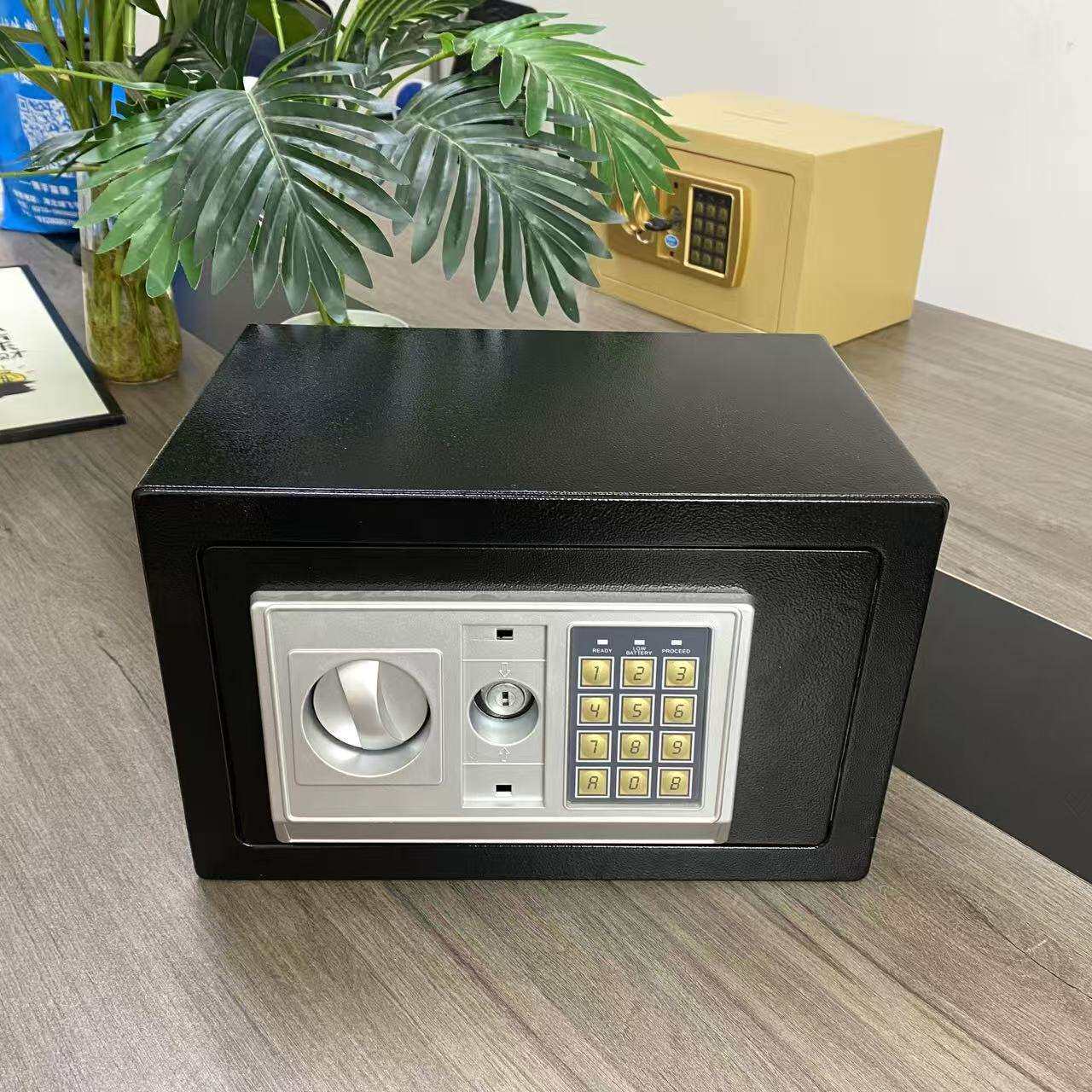 外贸出口斜面板黑色保险柜家用全钢迷你投币式保险家用小型