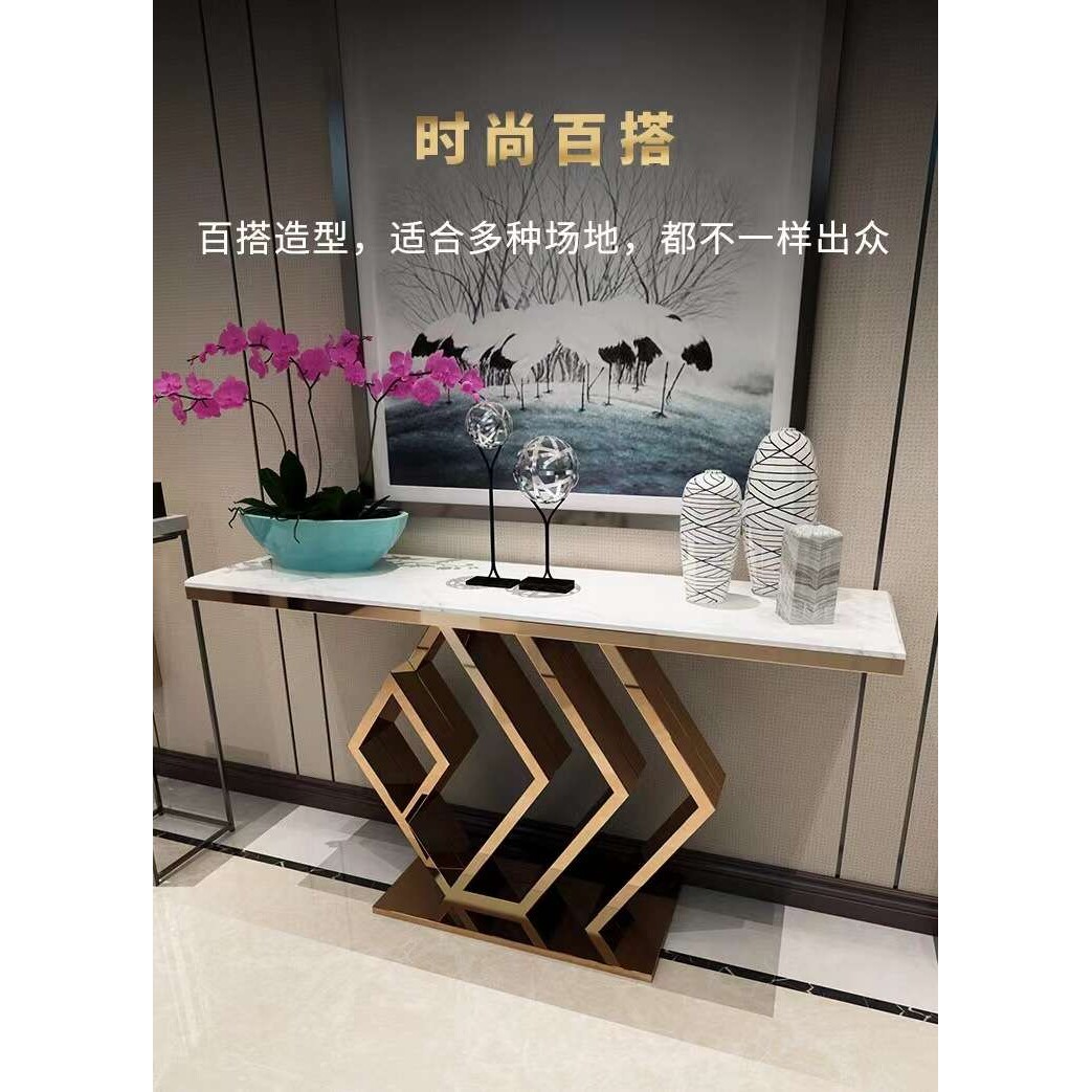 控制台玄关桌靠墙走廊装饰画过道玄关柜现代简约玄关台端景台条案