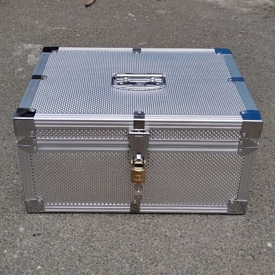 铝合金箱子工具箱密码票据箱印章箱收纳盒钱箱钱盒家用文件储物箱