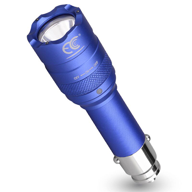 车载点烟器充电电筒LED强光铝合金手电陶瓷珠攻击头破窗工具厂家