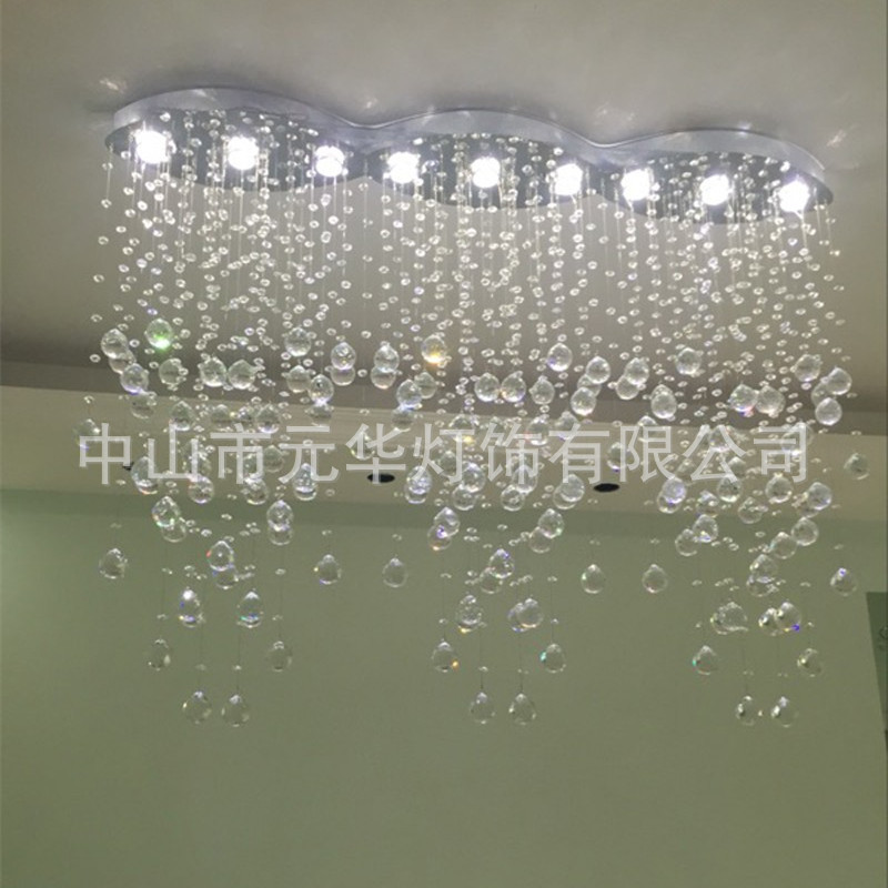 批发餐厅水晶吊灯酒店吧台水晶帘子灯客厅隔断玄关个性创意珠帘灯