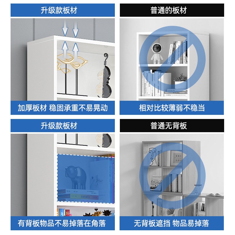 书架书柜落地置物柜窄柜靠墙柜储物柜整理柜多层格子柜收纳柜