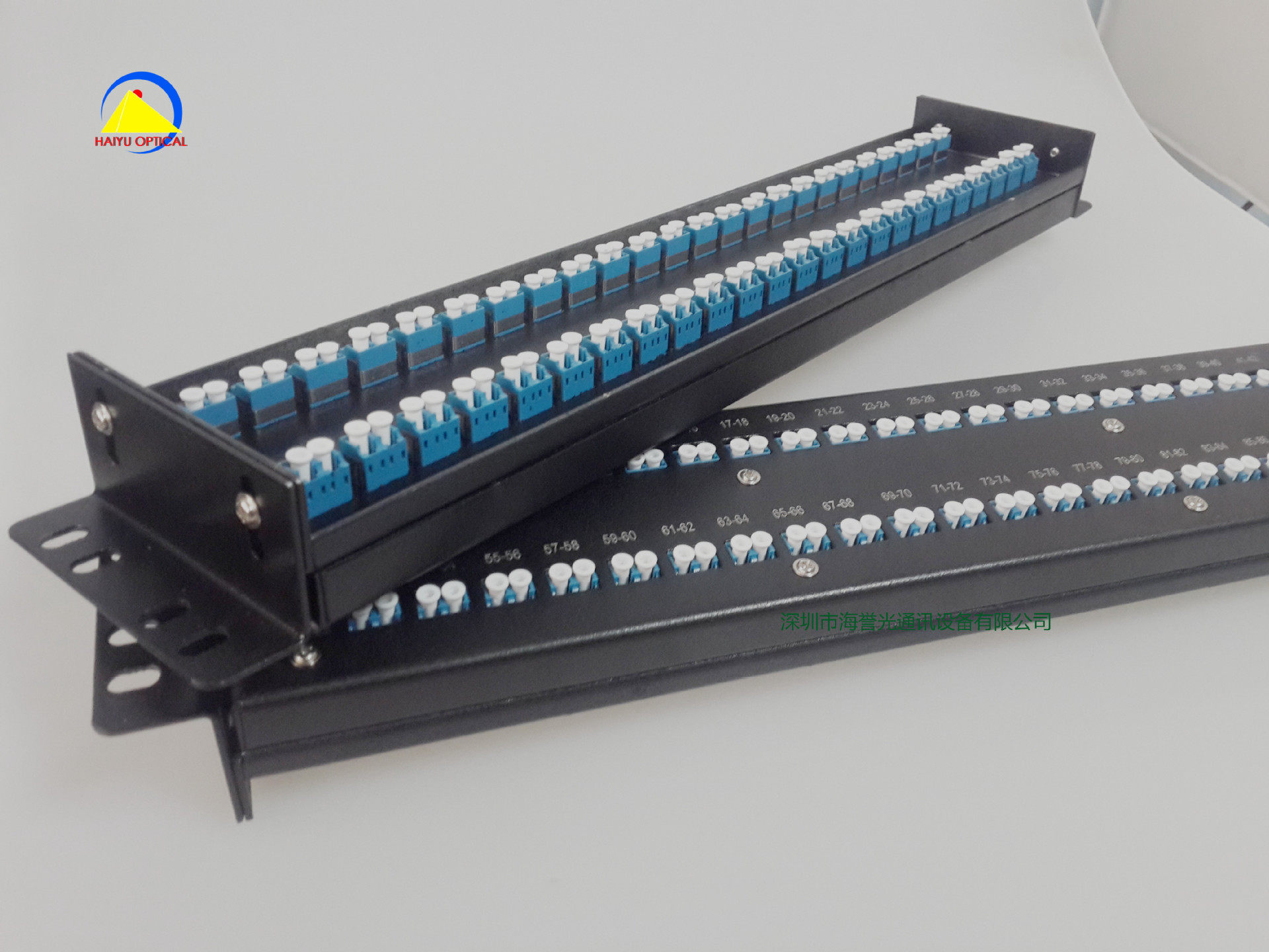 HAIYUOPTICAL48口96芯LC固定机架式面板条2U19英寸机柜配线架