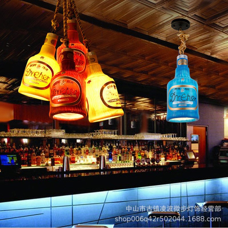 酒吧中式吊灯复古装饰前台吧台酒瓶灯具茶楼饭店餐厅民宿火锅店灯