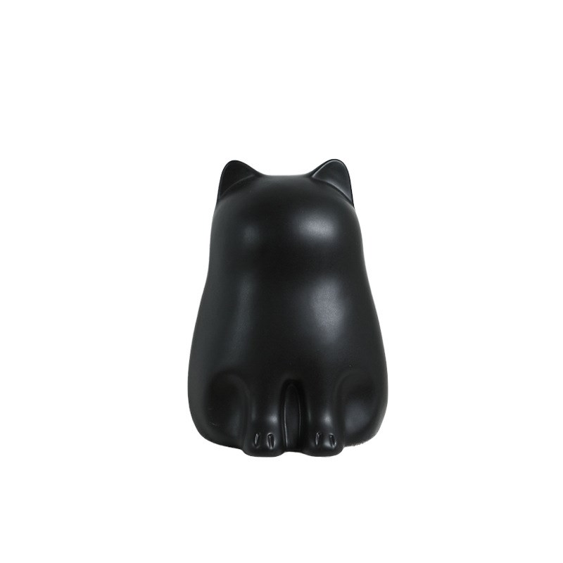 现代简约可爱猫咪陶瓷纸巾盒摆件 创意家用纸抽盒客厅桌面装饰品