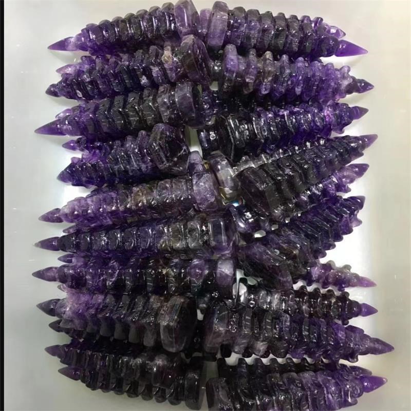 矿宝紫水晶九层文昌塔摆件 紫水晶原石原矿水晶 玄关卧室客厅摆件