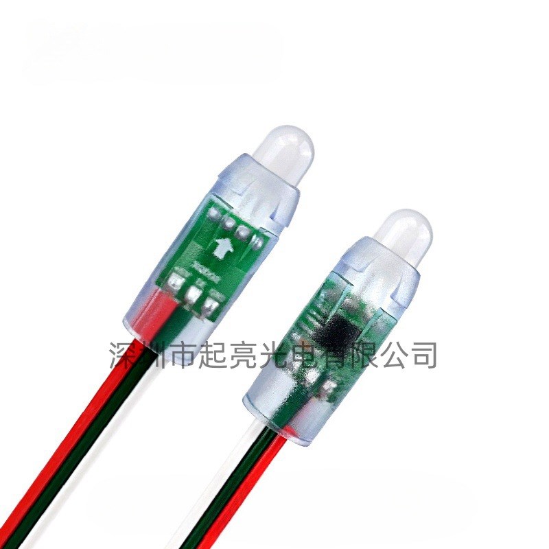 工厂直销LED三线防水12MM全彩5V/12V外露灯串穿孔灯招牌灯发光字