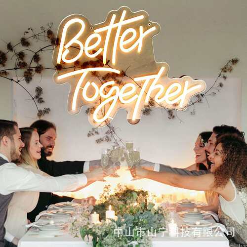 亚马逊Temu外贸跨境工厂直发霓虹灯better together装饰灯爆品