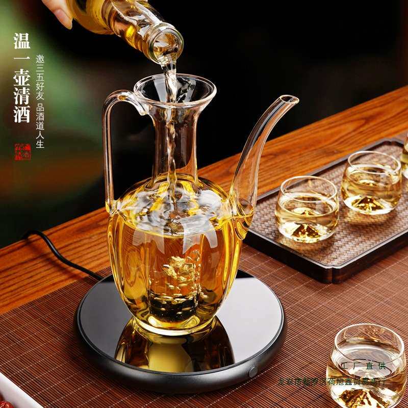 温酒器家用电加热式黄酒煮酒器中式古宋玻璃酒壶烫酒套装