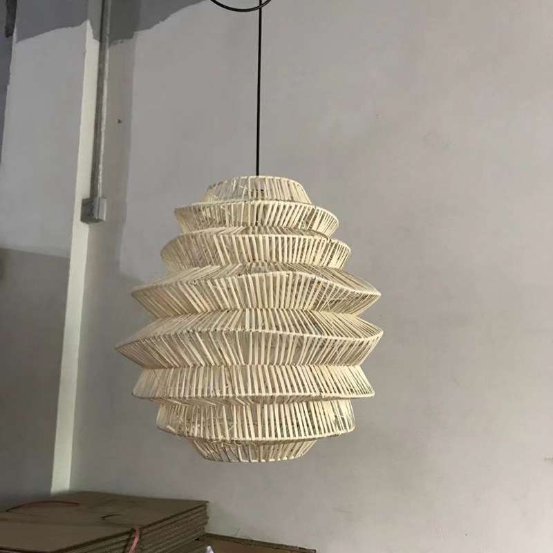 手工编织编藤咖啡厅装饰灯具吊灯新中式仿古创意笼茶室餐厅竹编灯