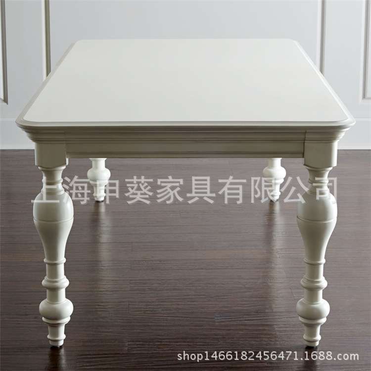 别墅橡木餐桌餐椅 美式乡村实木餐桌套装一桌六椅 长方形原木餐桌