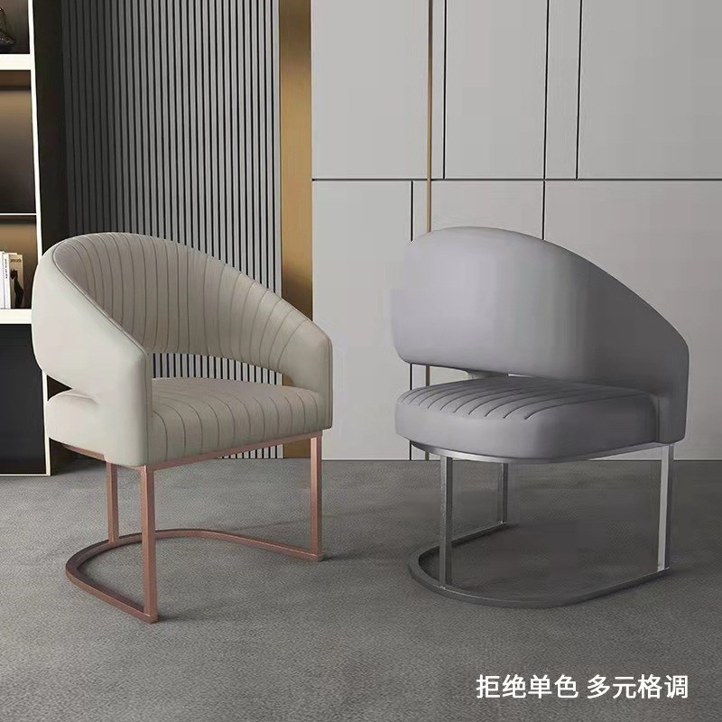 北欧实木餐椅家用高级感有靠背椅轻奢极简布艺酒店椅餐厅洽谈桌椅