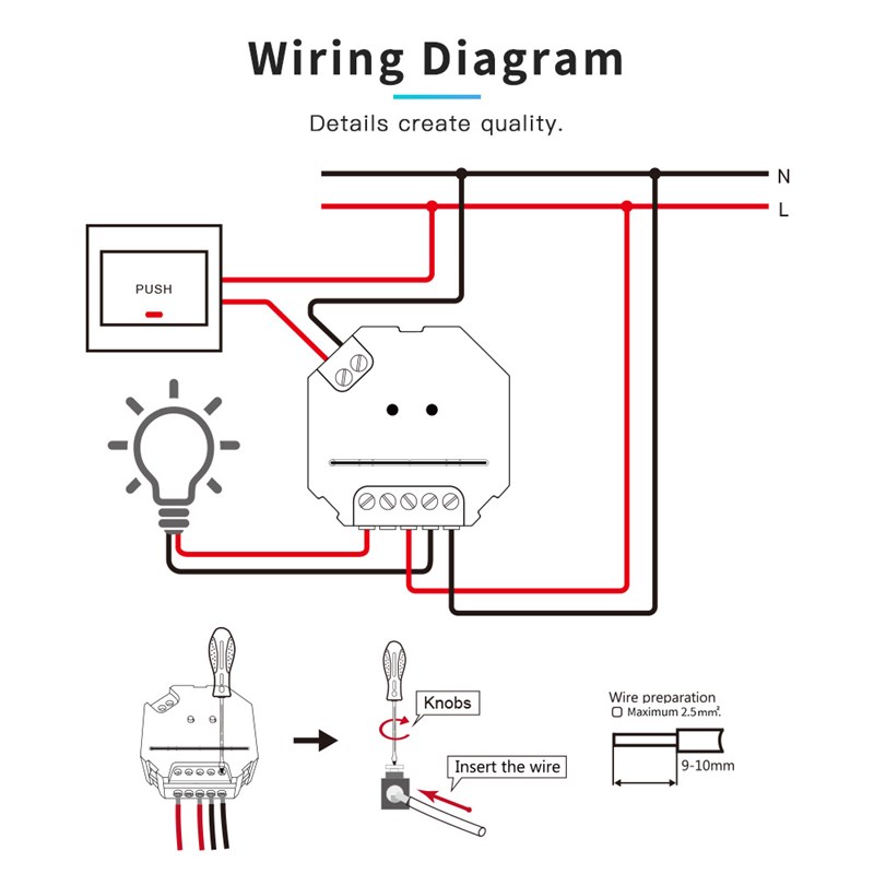 格乐徳ZigBee 3.0切相亮度开关AC可控硅调光单灯控制器LED卤素灯