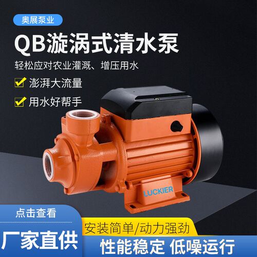 QB60漩涡式清水泵自来水管道离心加压泵110/220V太阳能增压水泵