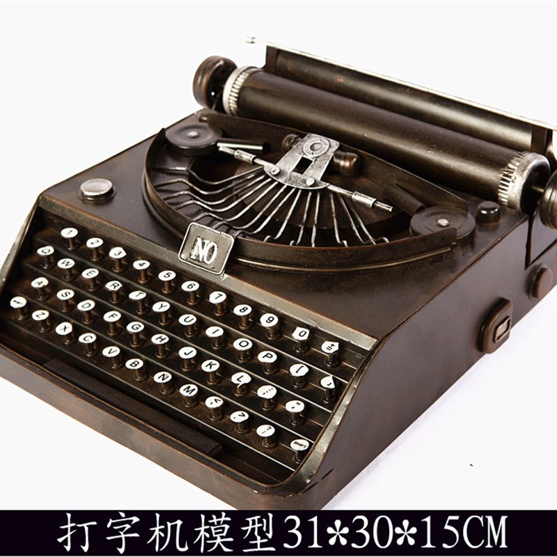老式铁艺打字机模型 摄影道具 酒吧店面复古装饰摆件 手工工艺品图片