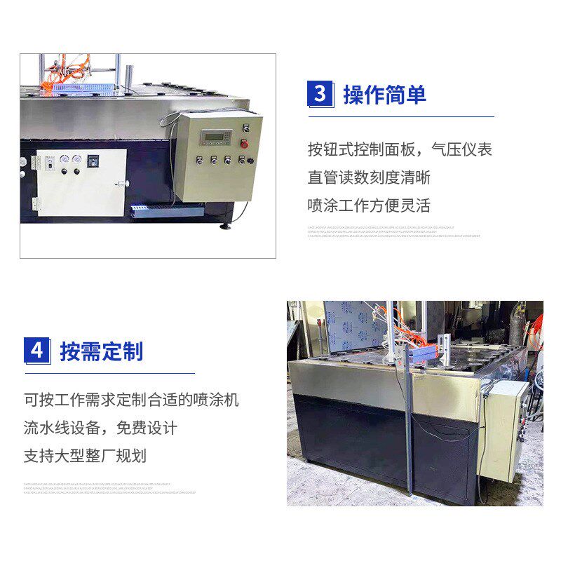 中型自动喷漆机往复式摆动旋转喷漆设备电动无气式电子产品喷涂机