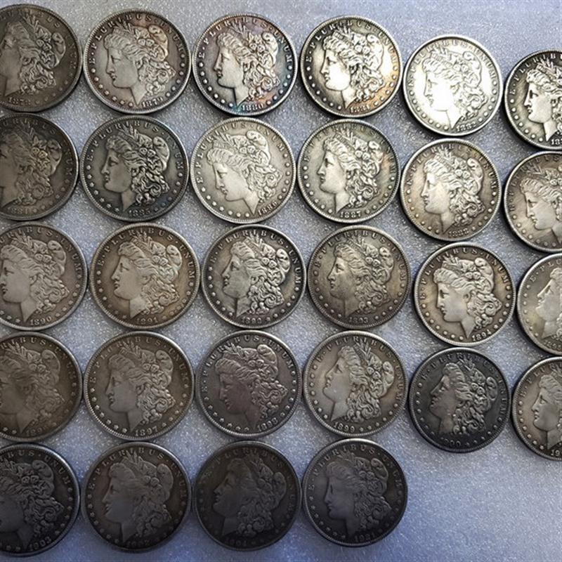 仿古工艺品28枚P版摩根1878~1904,1921银元银圆