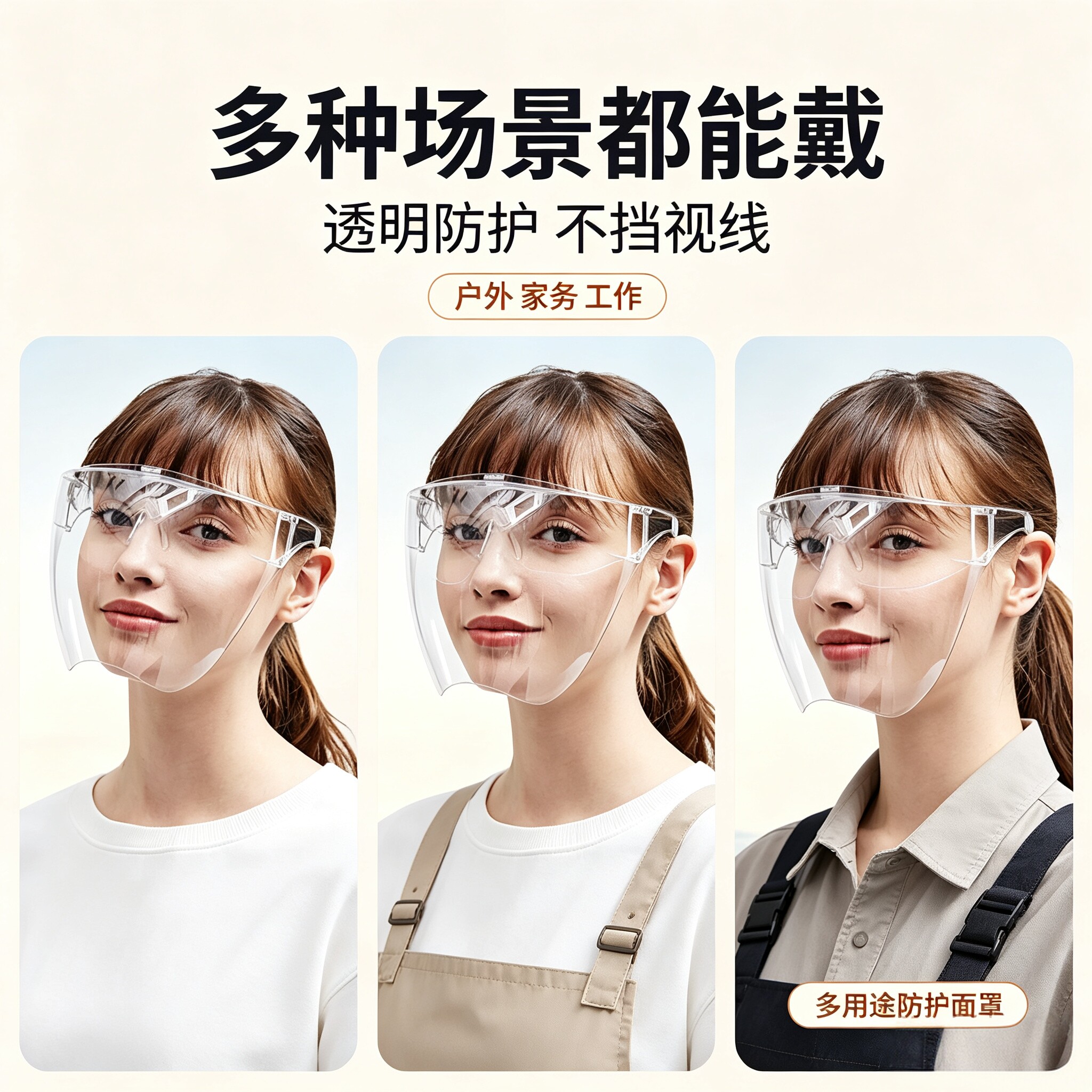 防护面罩厨房炒菜脸罩