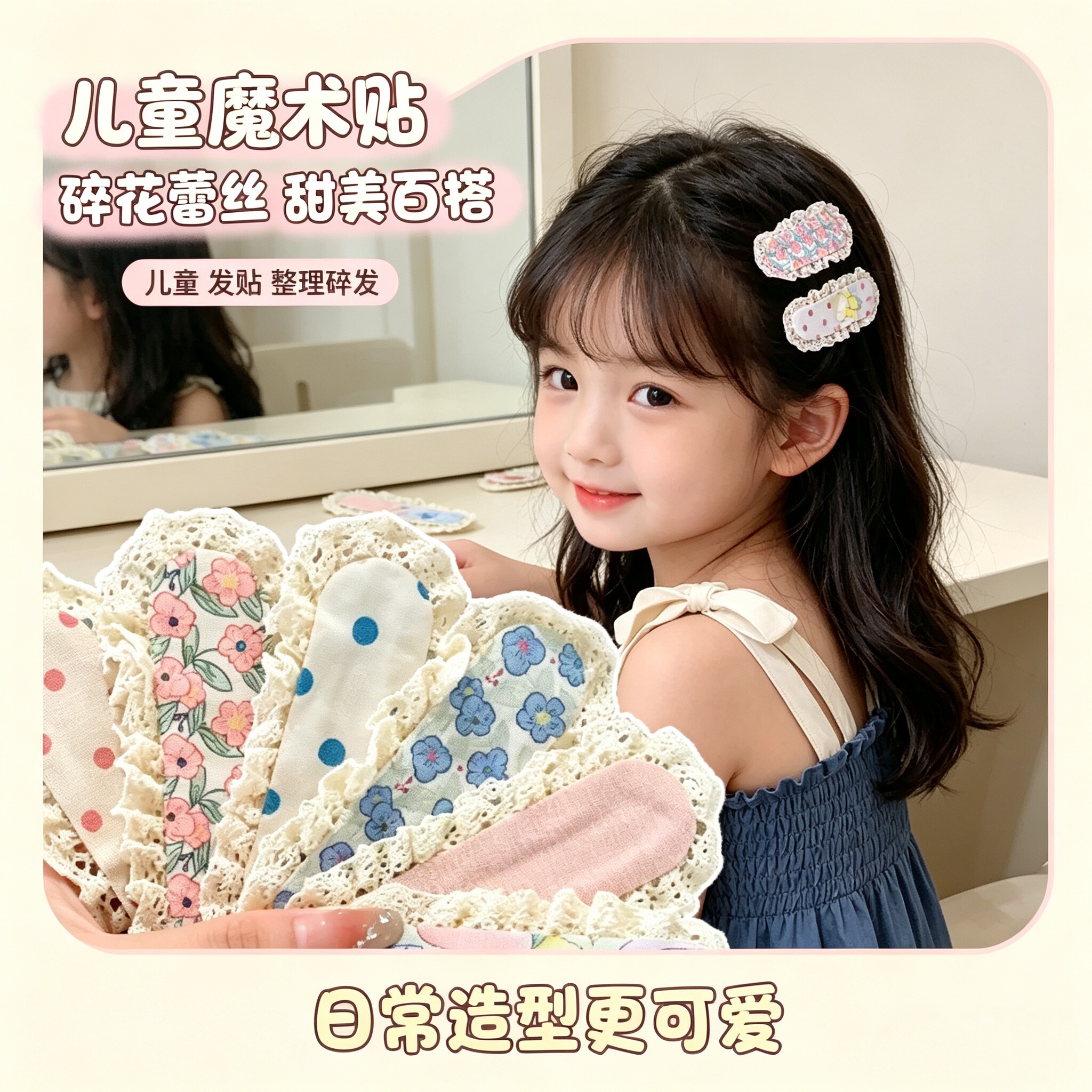 魔术贴头发贴女童碎发整理神器