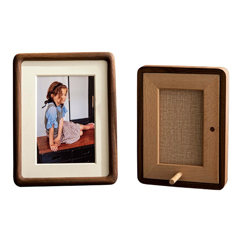 画框摆台实木榫卯相框挂摆两用4开8寸10寸A3洗照片做成相框架