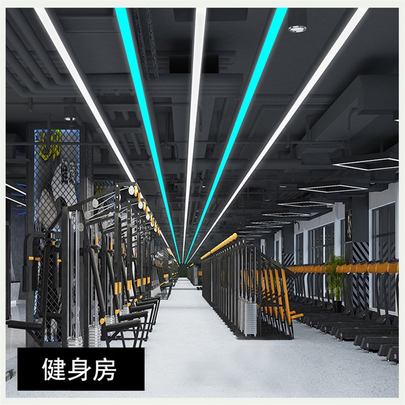 台球厅桌球室氛围吊灯健身房造型无缝拼接led长条办公室照明灯具