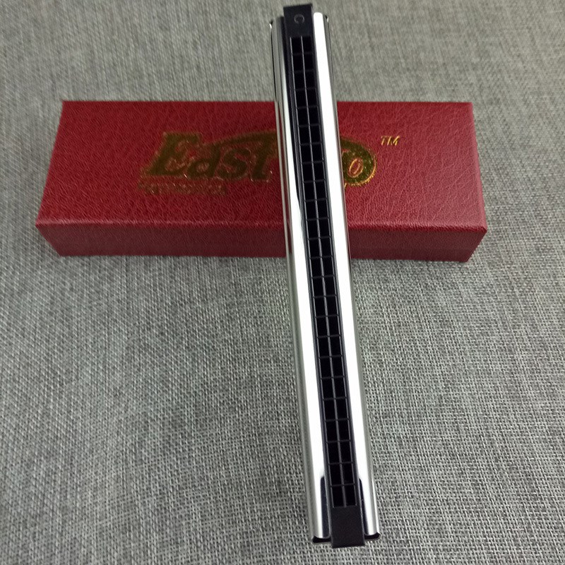 24孔复音双面双调口琴东方Easttop C调G调纸盒