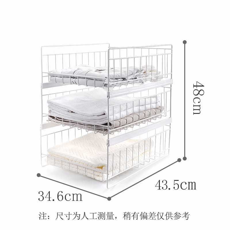 收纳箱抽屉式衣柜衣服整理收纳盒家用叠衣区拉篮隔断分层置物