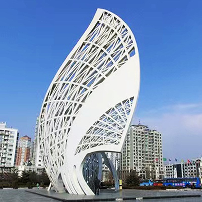 大型钢结构廊架雕塑户外广场异形金属铁艺休闲凉亭观赏树精神堡垒